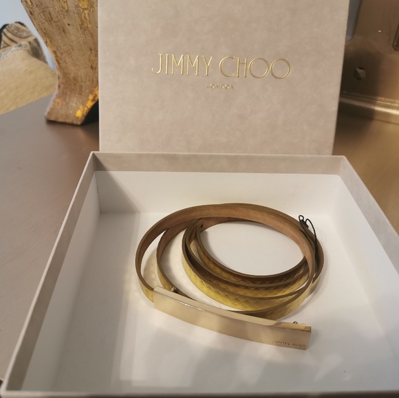 Jimmy Choo Accessories - Jimmy Choo Skinny embossed print Belt NWOT.